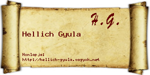 Hellich Gyula névjegykártya